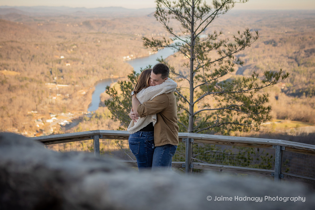 Engagement at Chimney Rock | WNC Proposal Photographer
