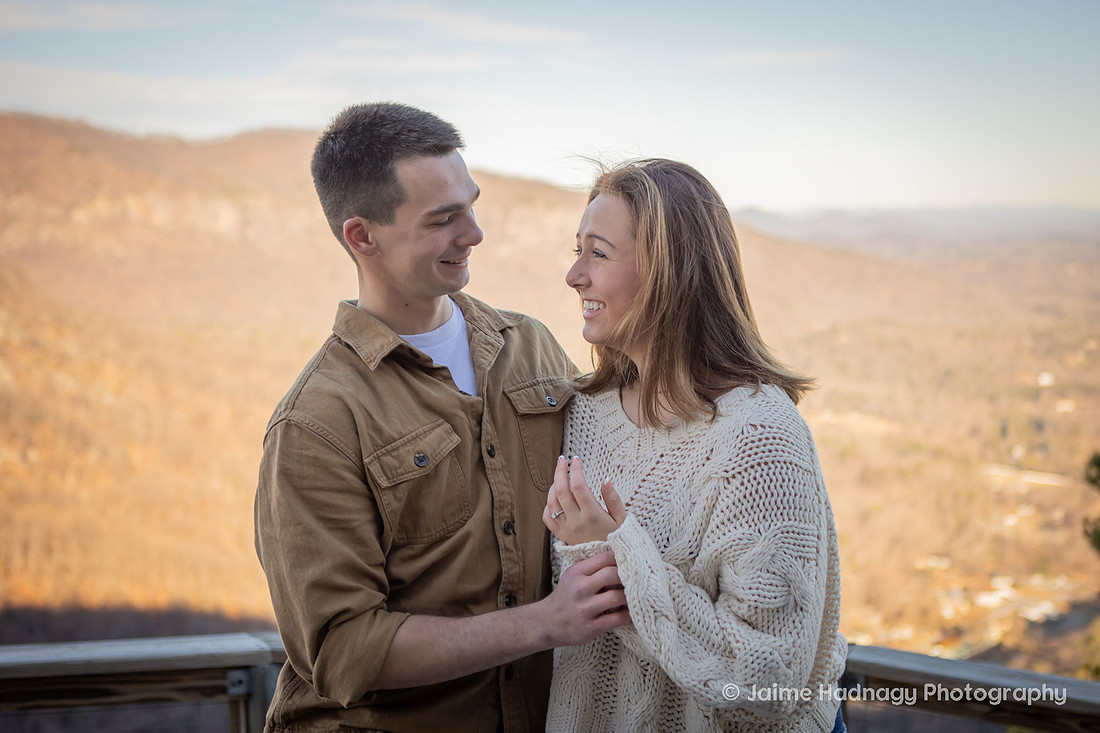 Engagement at Chimney Rock | WNC Proposal Photographer