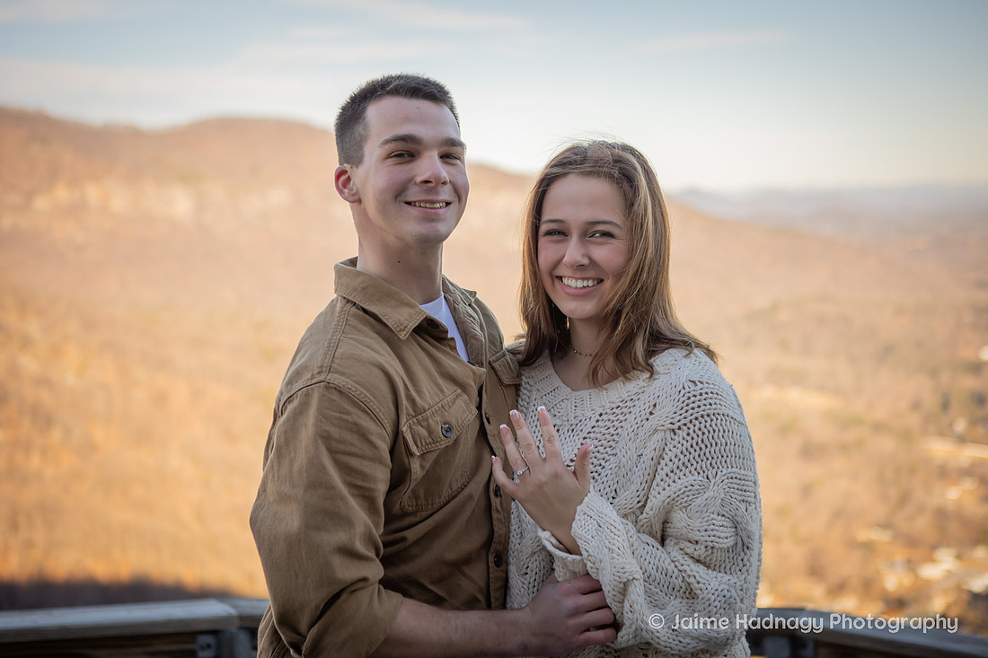 Engagement at Chimney Rock | WNC Proposal Photographer