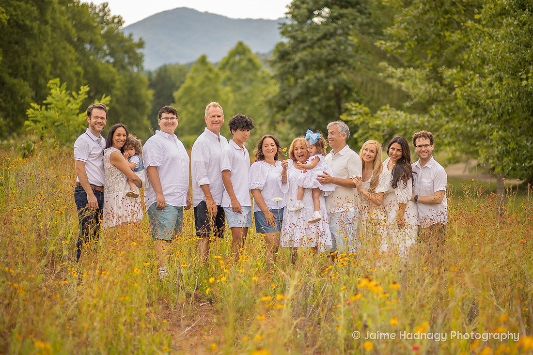 Family Photoshoot in Asheville in Yellow Flower Field