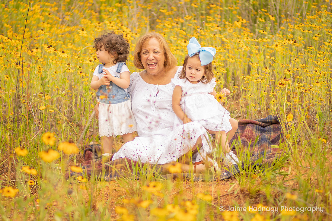 Family Photoshoot in Asheville in Yellow Flower Field