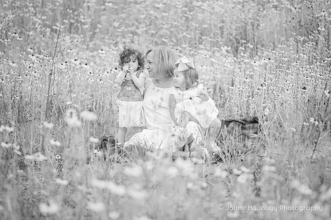 Family Photoshoot in Asheville in Yellow Flower Field