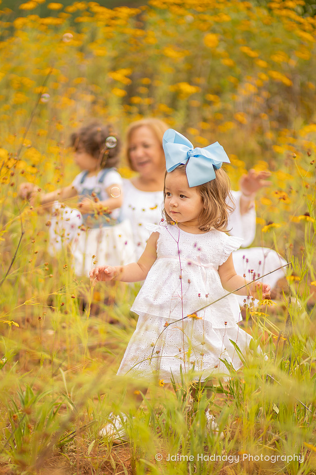 Outdoor Family Photoshoot in Asheville with Yellow Flowers