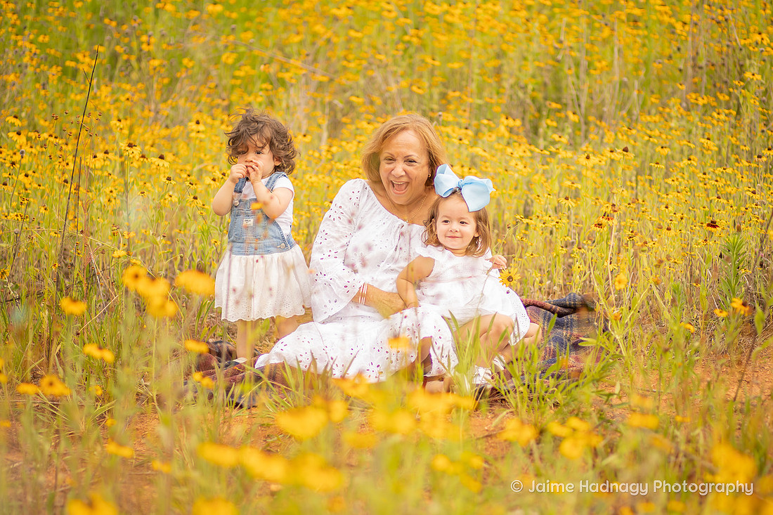 Family Photoshoot in Asheville in Yellow Flower Field