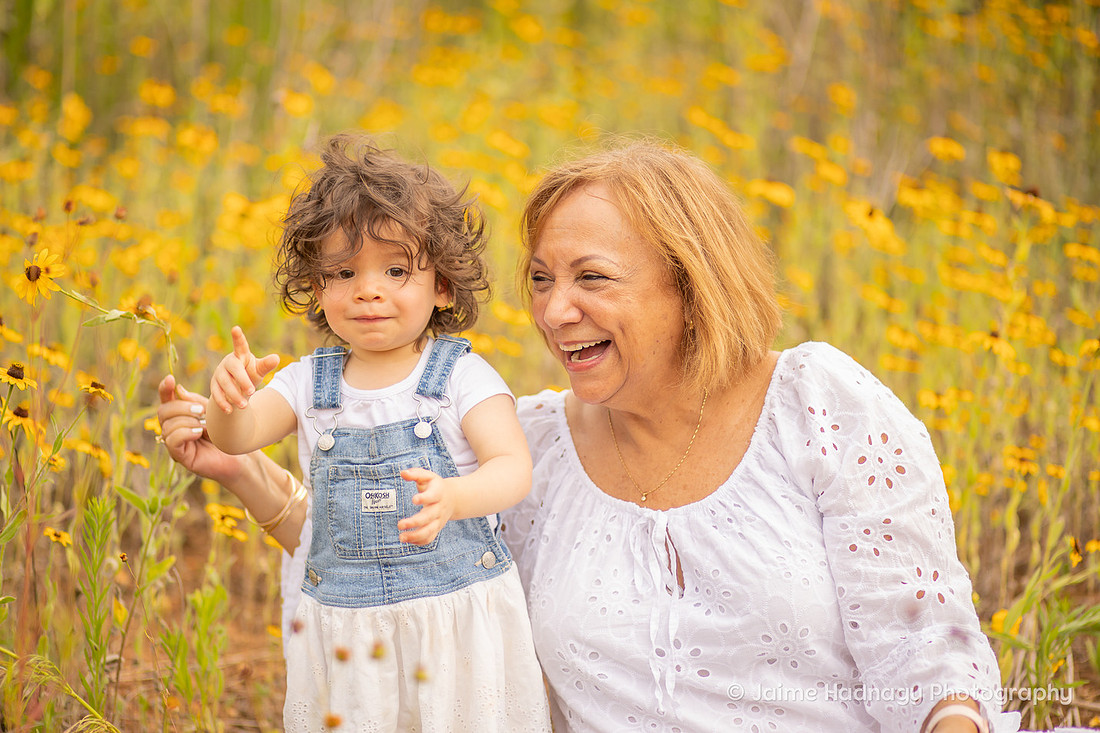 Outdoor Family Photoshoot in Asheville with Yellow Flowers