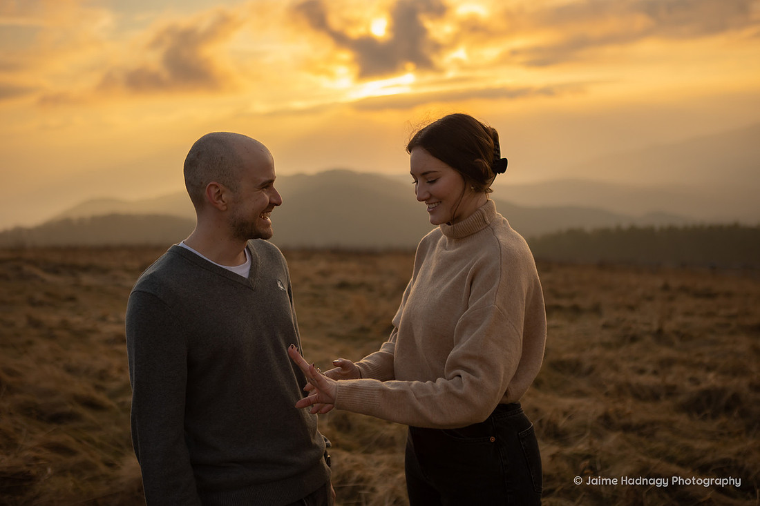 Beautiful Sunset Proposal at Max Patch | Asheville Photographer