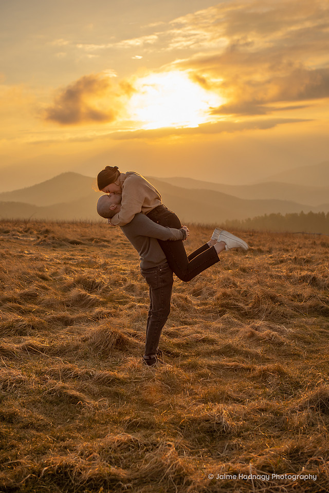Beautiful Sunset Proposal at Max Patch | Asheville Photographer