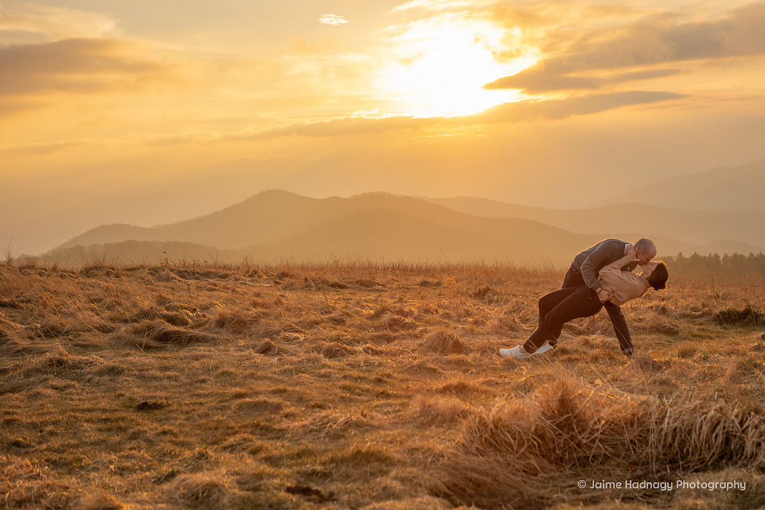Beautiful Sunset Proposal at Max Patch | Asheville Photographer