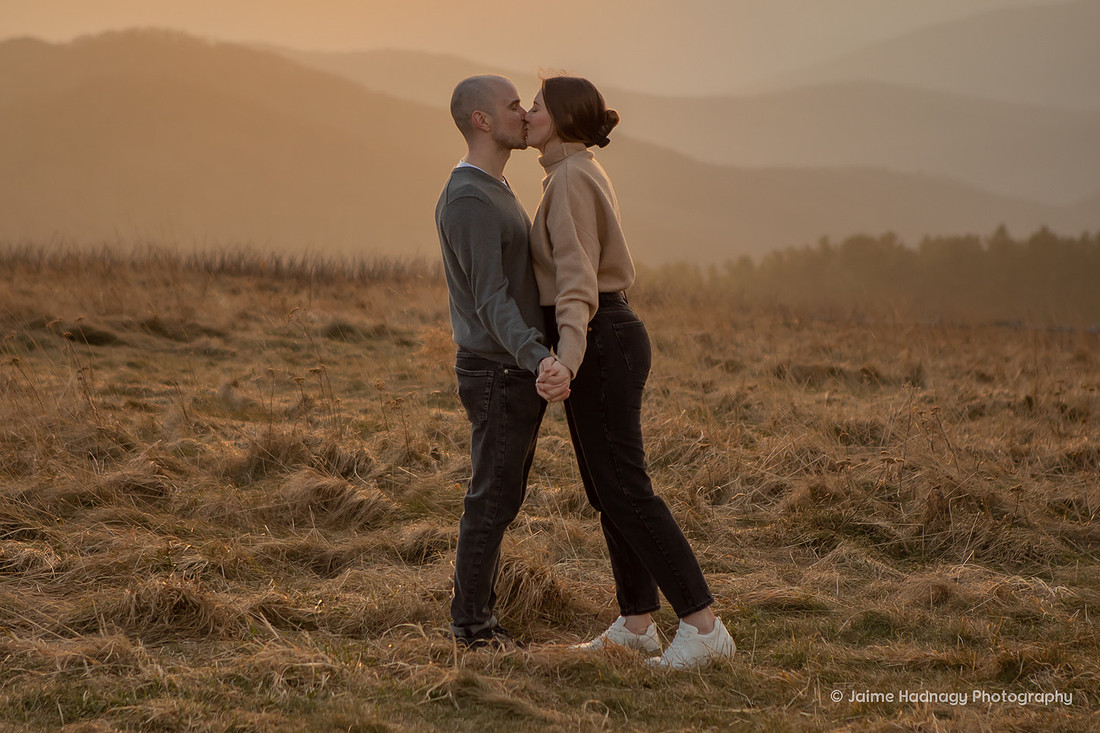 Sunset Engagement at Max Patch Hike | Asheville Proposal Photographer
