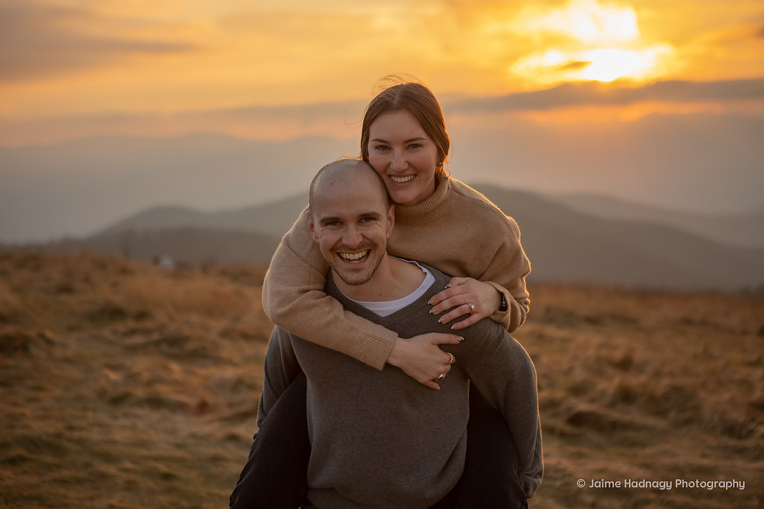 Sunset Engagement at Max Patch Hike | Asheville Proposal Photographer
