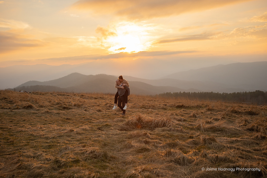 Sunset Engagement at Max Patch Hike | Asheville Proposal Photographer