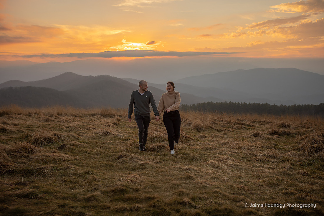 Sunset Engagement at Max Patch Hike | Asheville Proposal Photographer