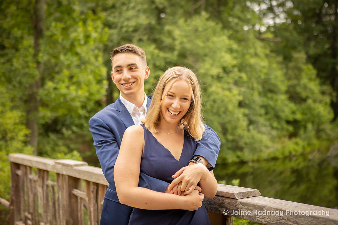 Fun Engagement Photos at The Bass Pond of Biltmore House | Asheville Photographer