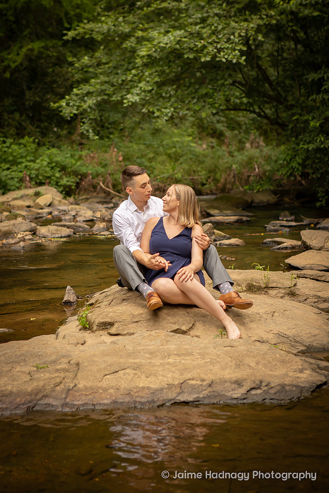 Fun Engagement Photos at The Bass Pond of Biltmore House | Asheville Photographer
