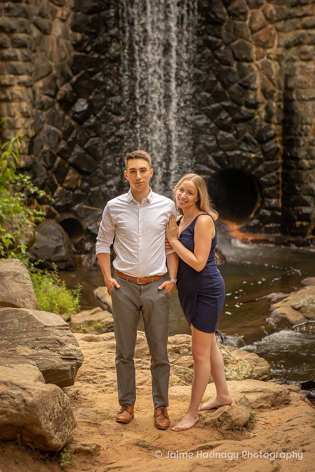 Fun Engagement Photos at The Bass Pond of Biltmore House | Asheville Photographer
