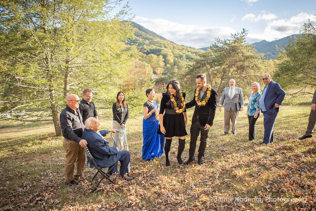 Bride and Groom Elopement in Black | Asheville Wedding Photographer