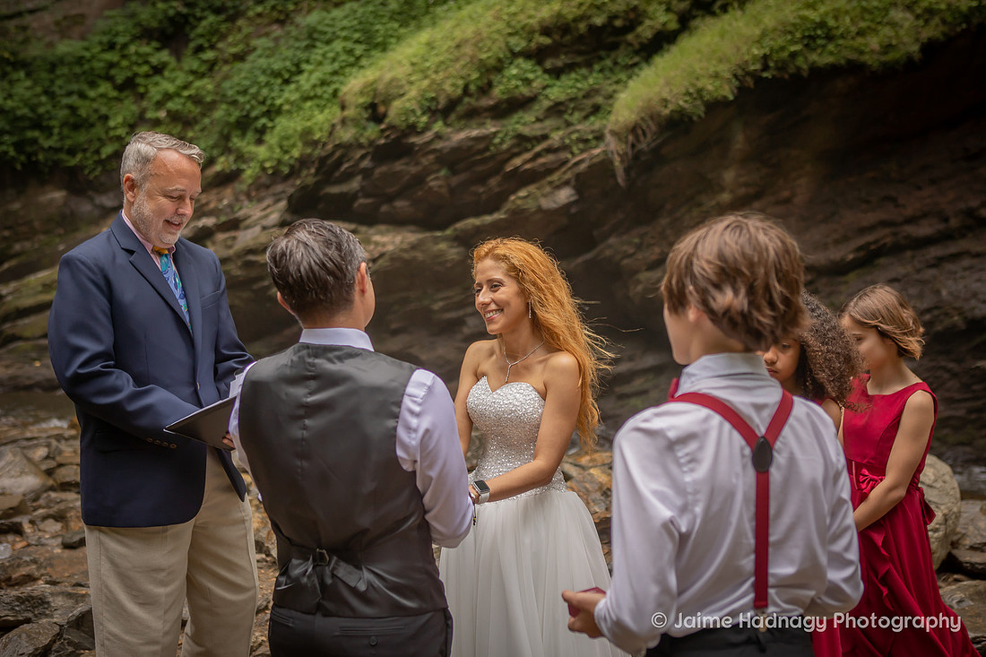 Waterfall Wedding Ceremony | Brevard Elopement Photographer