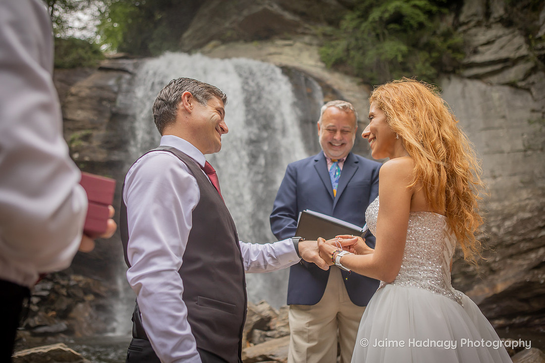Waterfall Wedding Ceremony | Brevard Elopement Photographer