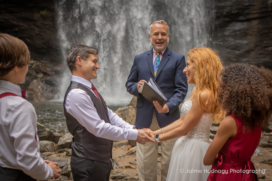 Waterfall Wedding Ceremony | Brevard Elopement Photographer