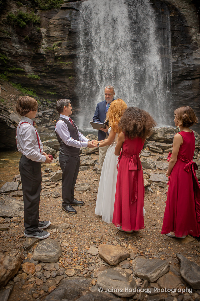 Waterfall Wedding Ceremony | Brevard Elopement Photographer
