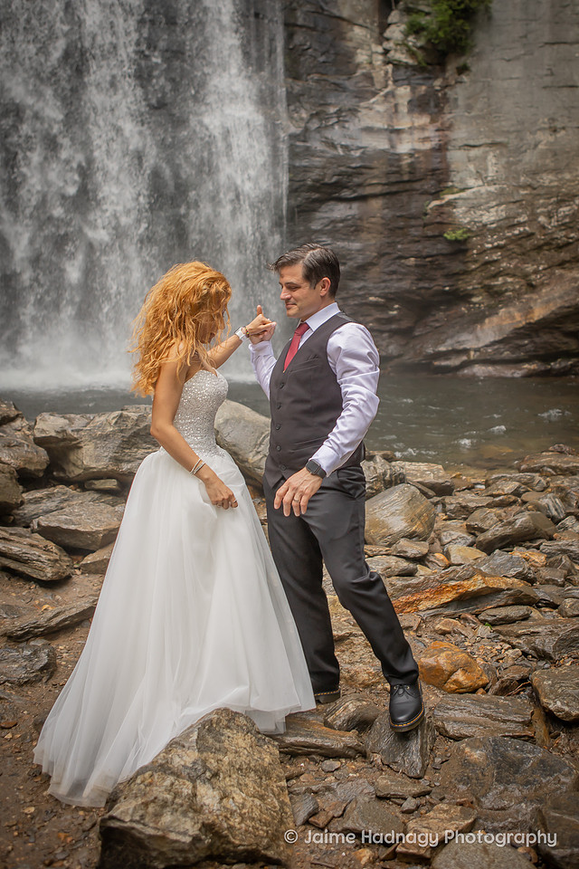 Waterfall Wedding in Western NC | Asheville micro Wedding Photographer