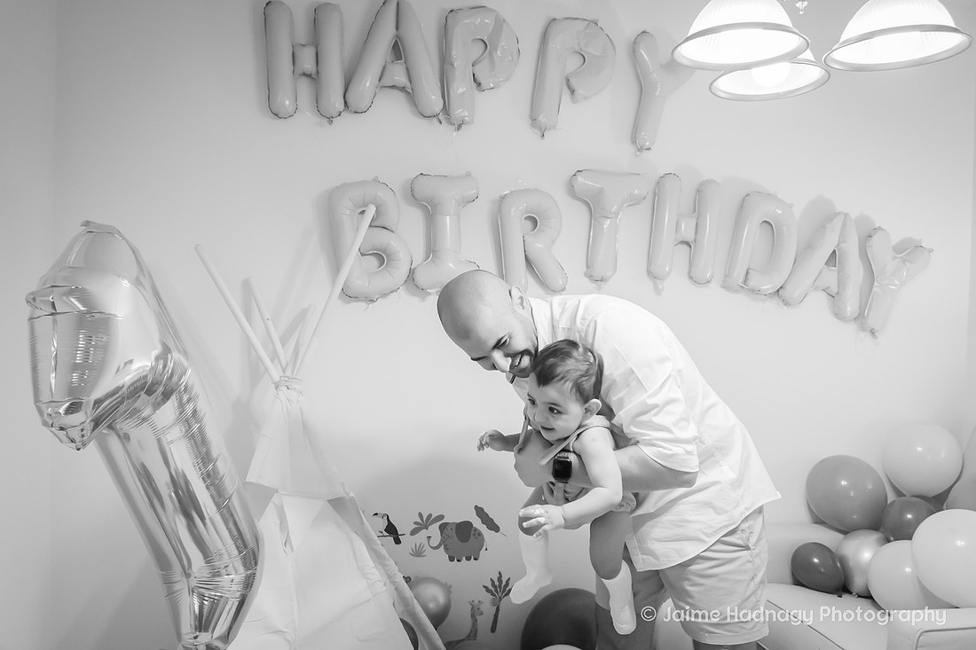 One Year Old Birthday PHotos with Balloons | Asheville Infant Photographer