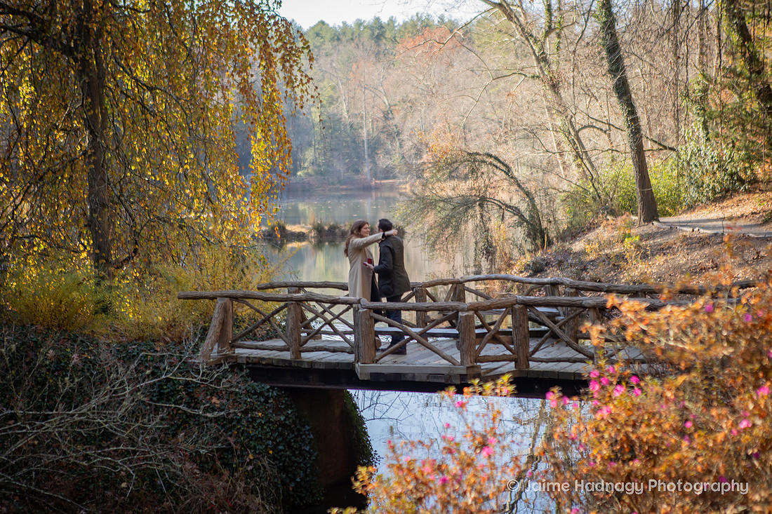 Surprise Proposal at the Biltmore Estate Bass Pond | Asheville Engagement Photographer