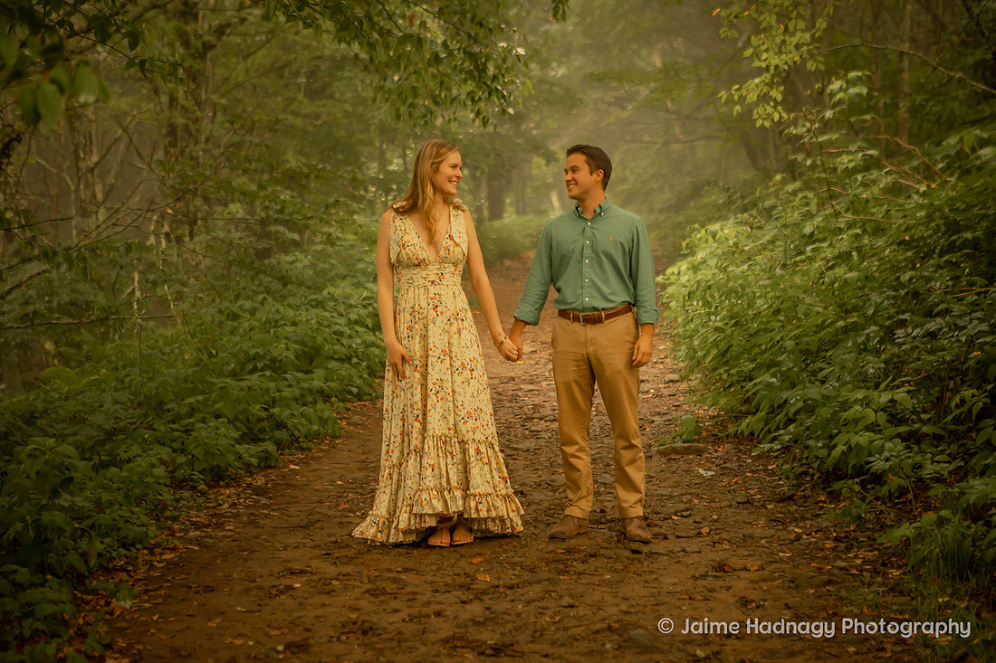 Foggy Hiking Engagement Session