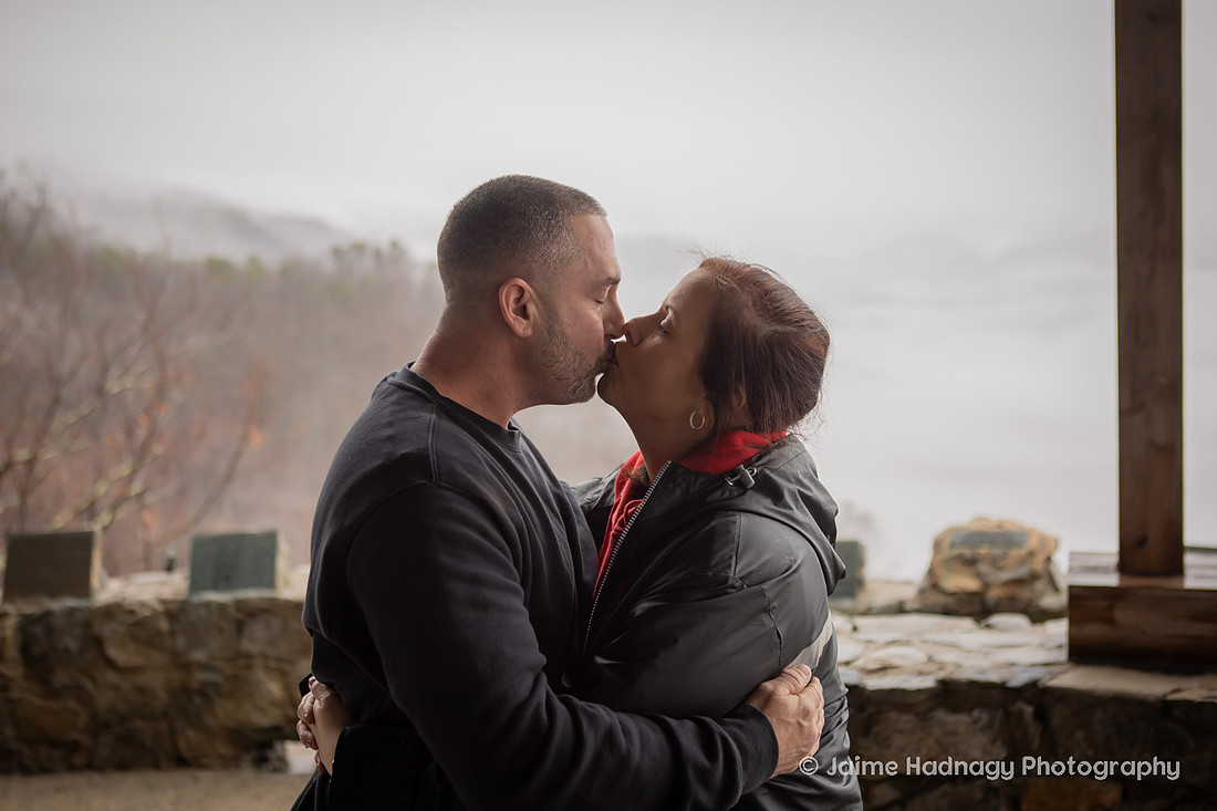 Engagement at Pretty Place in the Rain