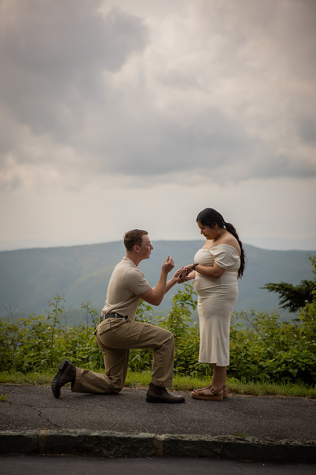 Mountain Proposal on the Blue Ridge Parkway in Maggie Valley in NC | WNC Engagement Photographer