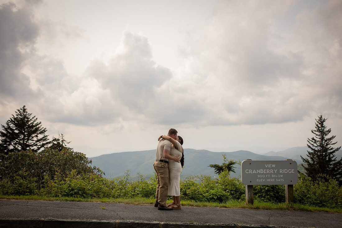 Mountain Proposal on the Blue Ridge Parkway in Maggie Valley in NC | WNC Engagement Photographer