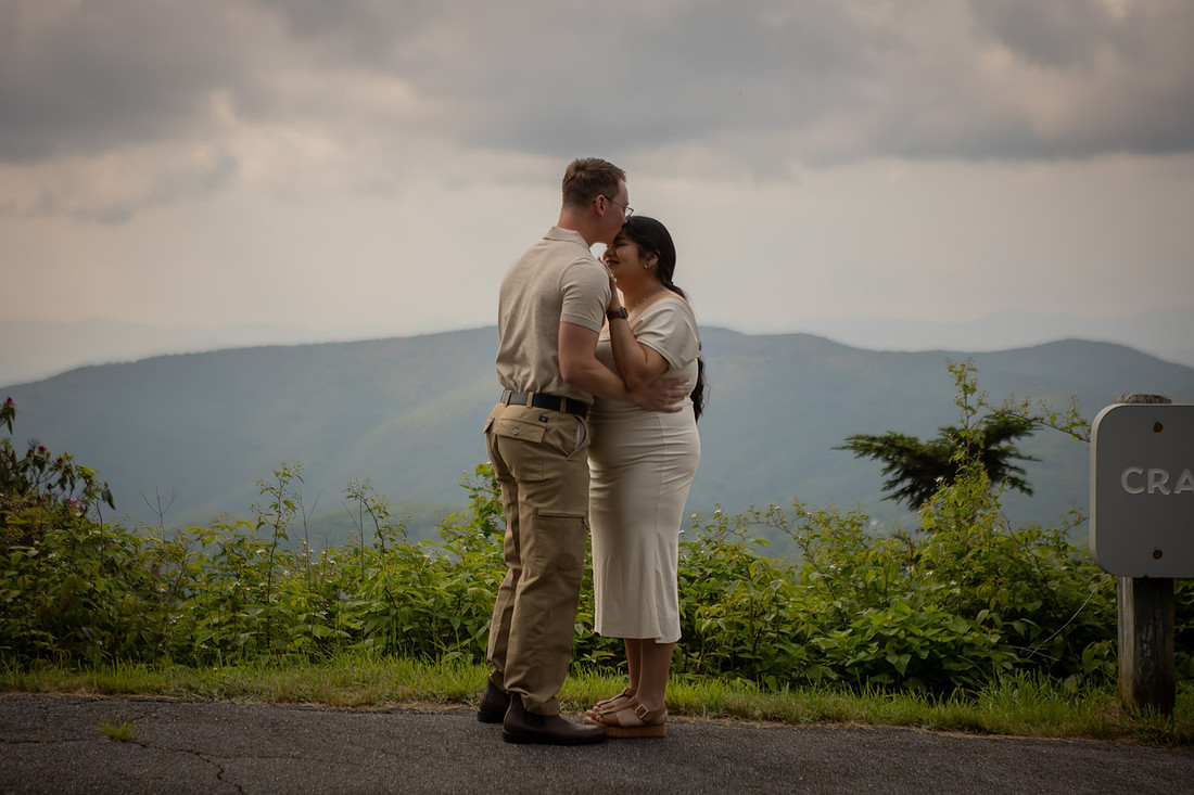Mountain Proposal on the Blue Ridge Parkway in Maggie Valley in NC | WNC Engagement Photographer