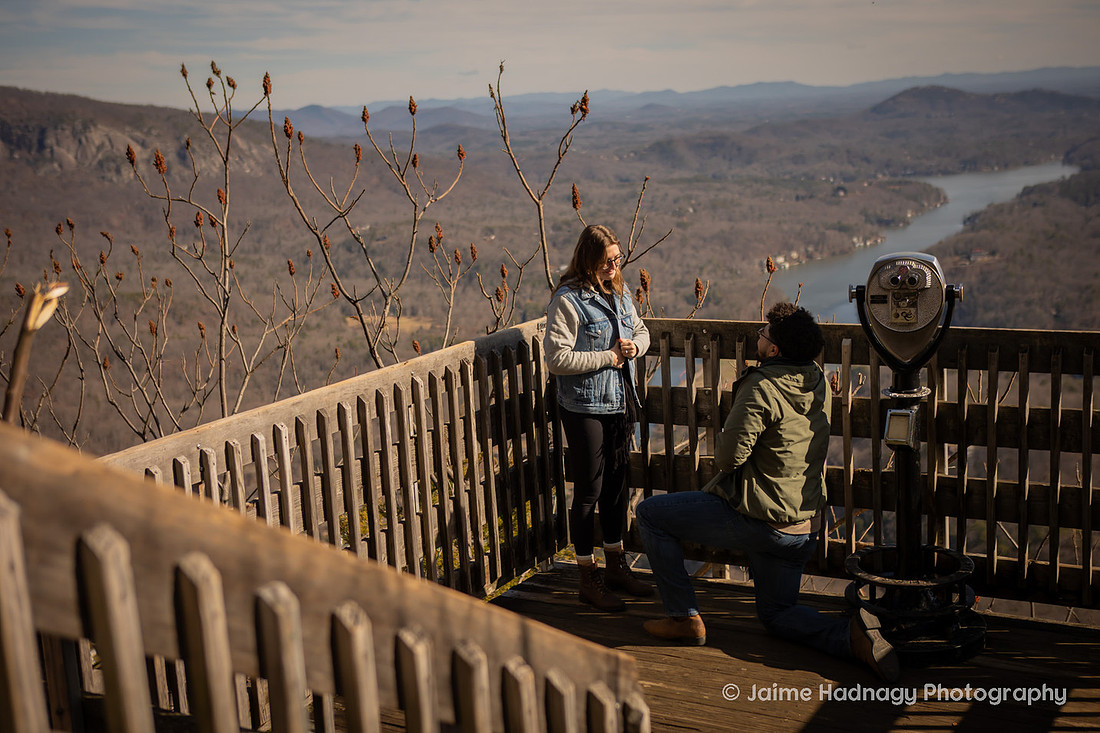 Proposal Photography at Chimney Rock | Asheville Photographer