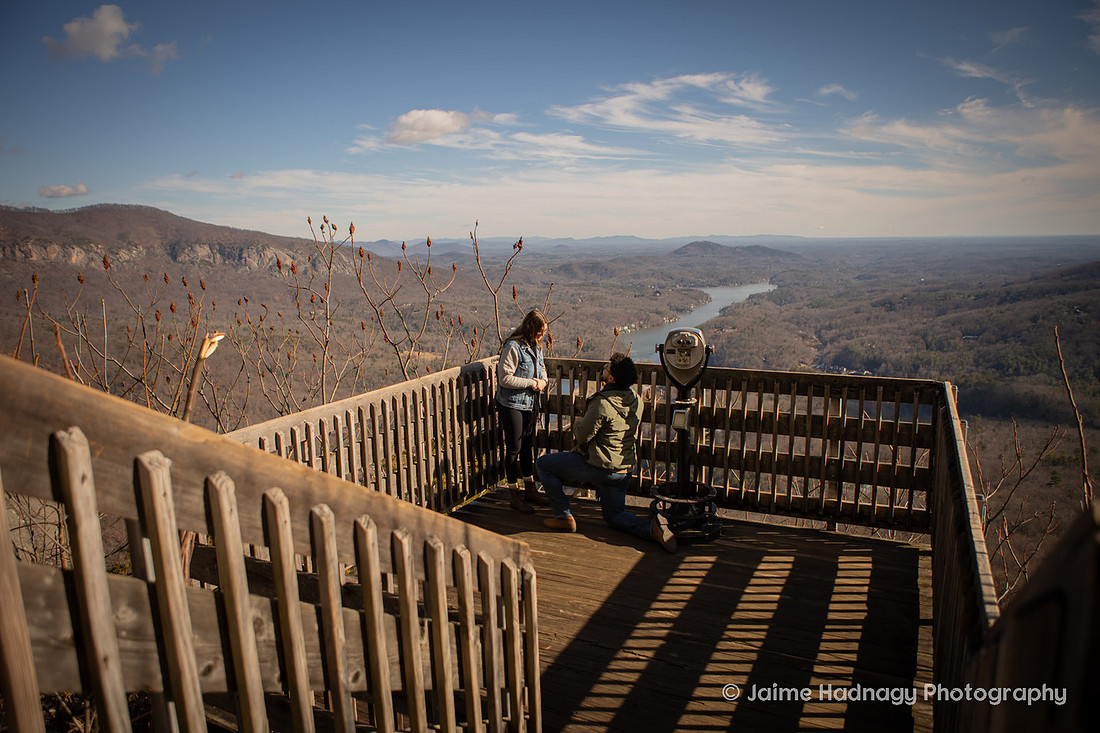 Proposal Photography at Chimney Rock | Asheville Photographer