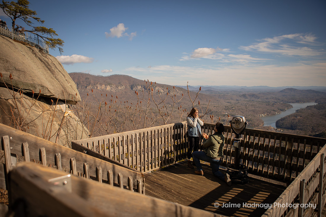 Proposal Photography at Chimney Rock | Asheville Photographer