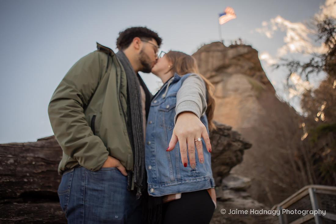 Chimney Rock Engagement | Black Mountain Proposal Photographer
