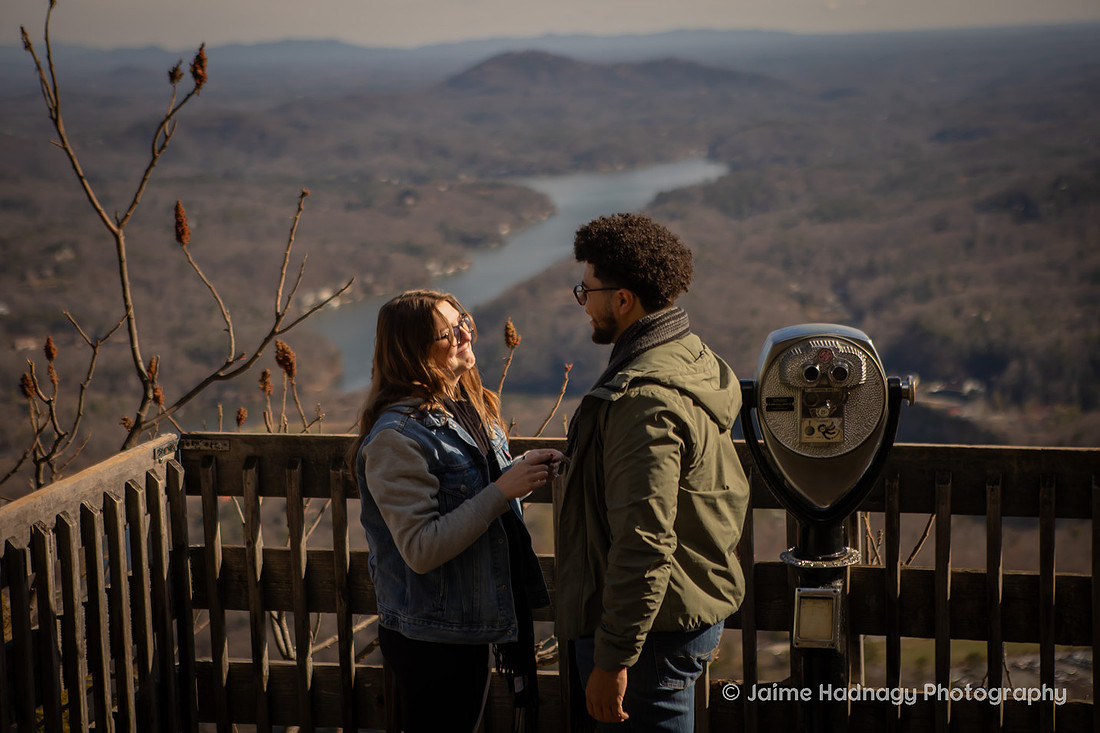 Chimney Rock Engagement | Black Mountain Proposal Photographer