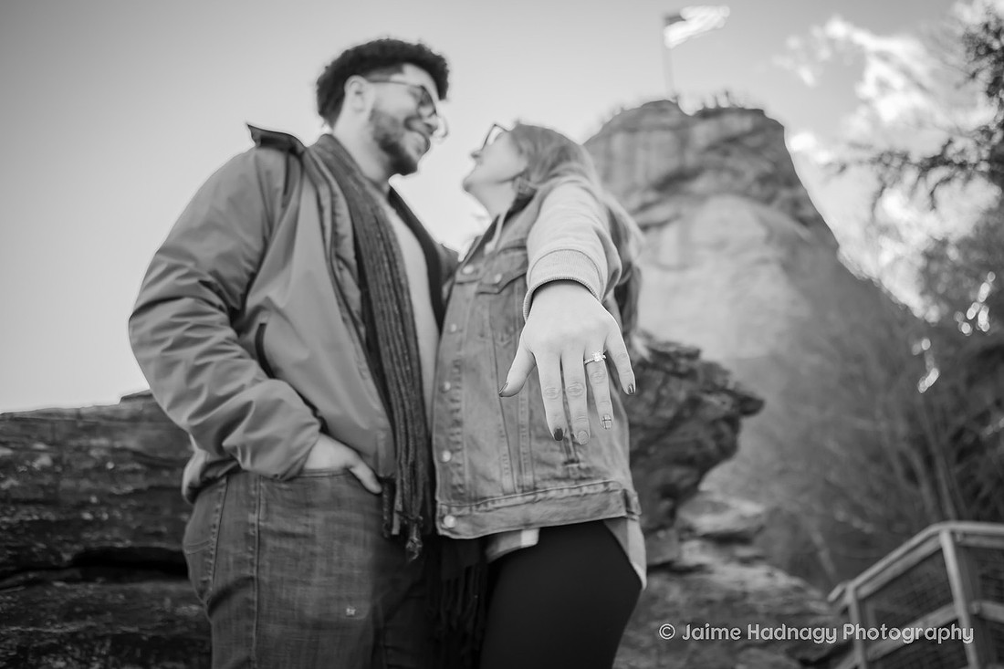Chimney Rock Engagement | Black Mountain Proposal Photographer