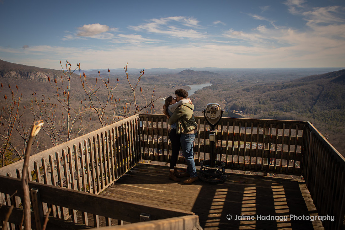 Chimney Rock Engagement | Black Mountain Proposal Photographer