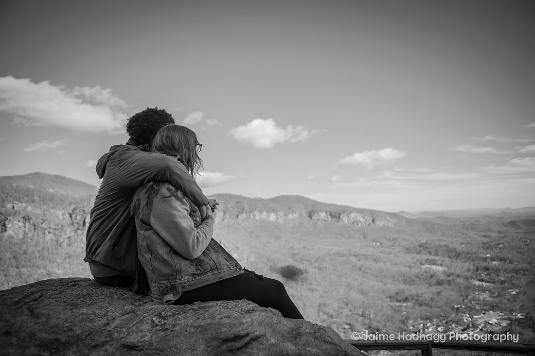 Chimney Rock Engagement | Black Mountain Proposal Photographer