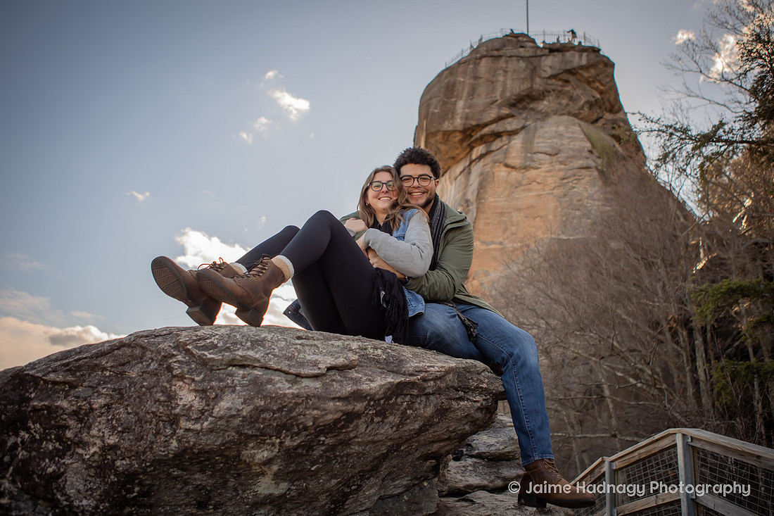 Chimney Rock Engagement | Black Mountain Proposal Photographer