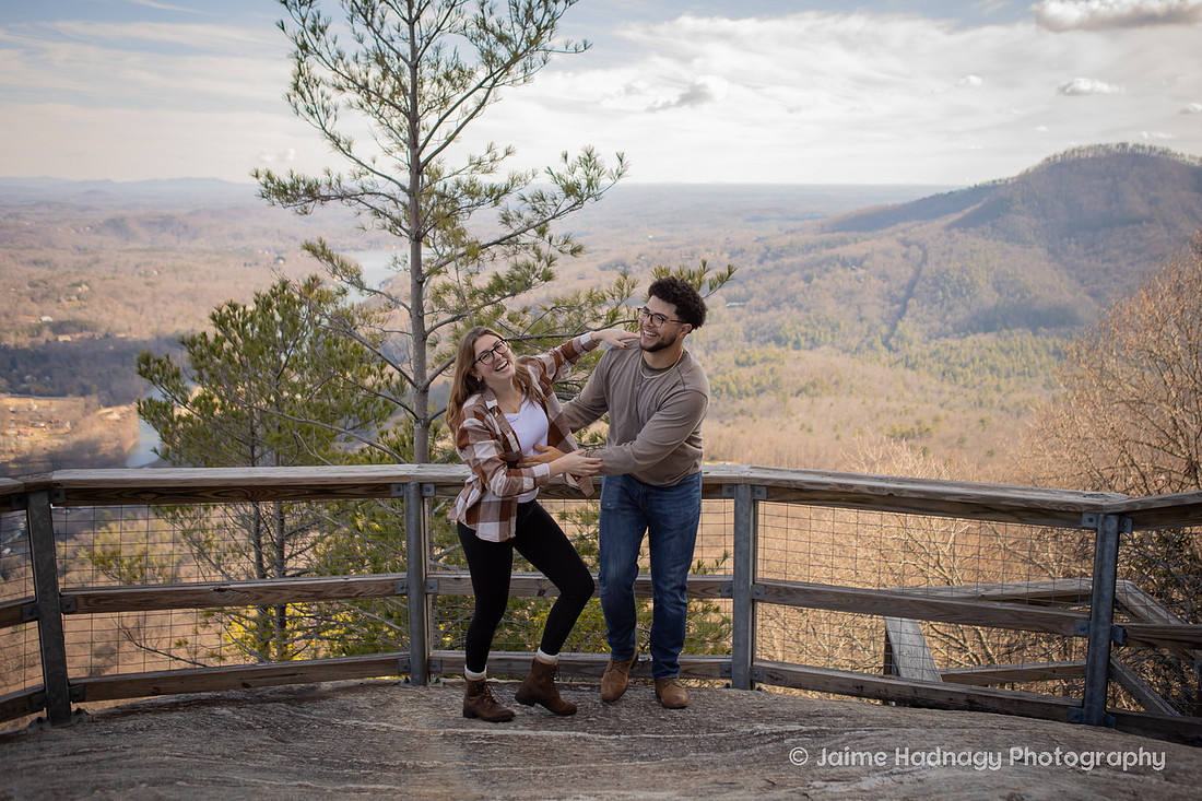 Chimney Rock Engagement | Black Mountain Proposal Photographer