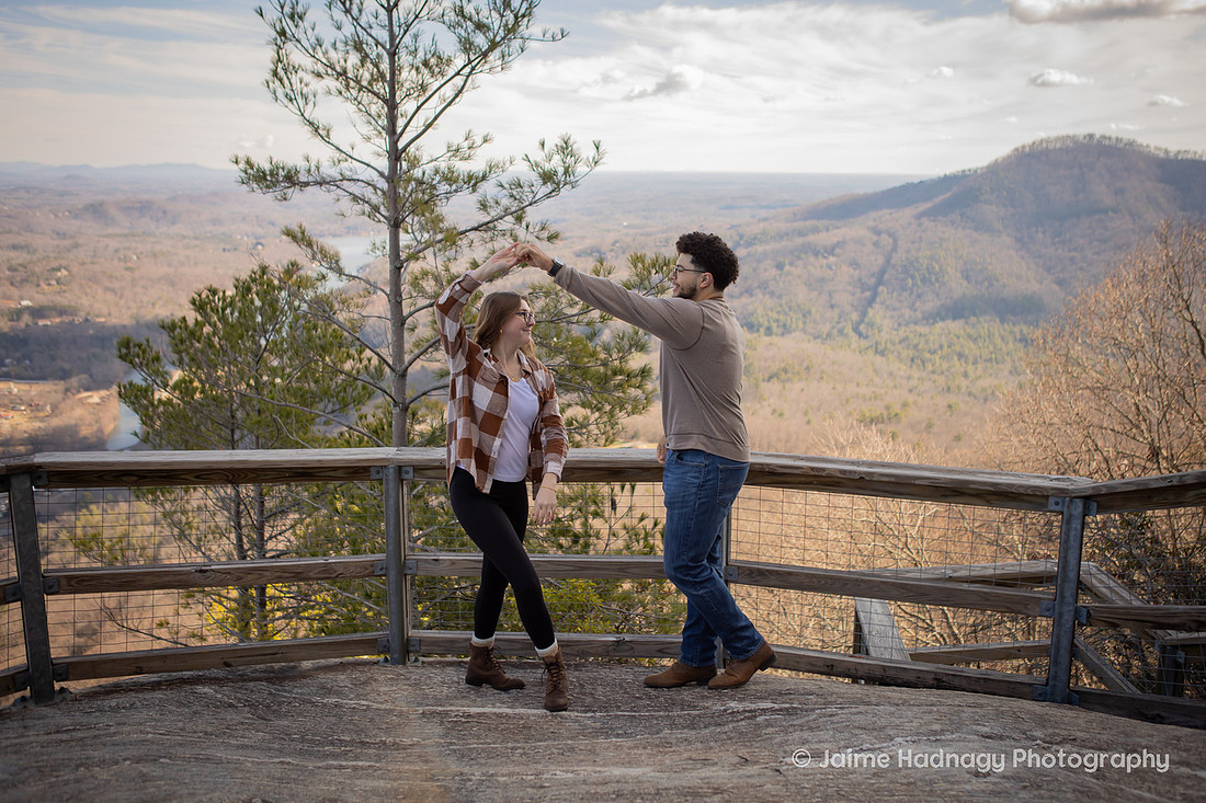 Chimney Rock Engagement | Black Mountain Proposal Photographer