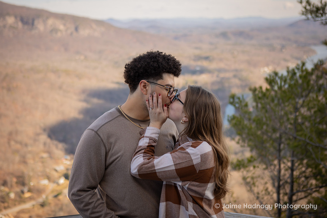 Chimney Rock Engagement | Black Mountain Proposal Photographer