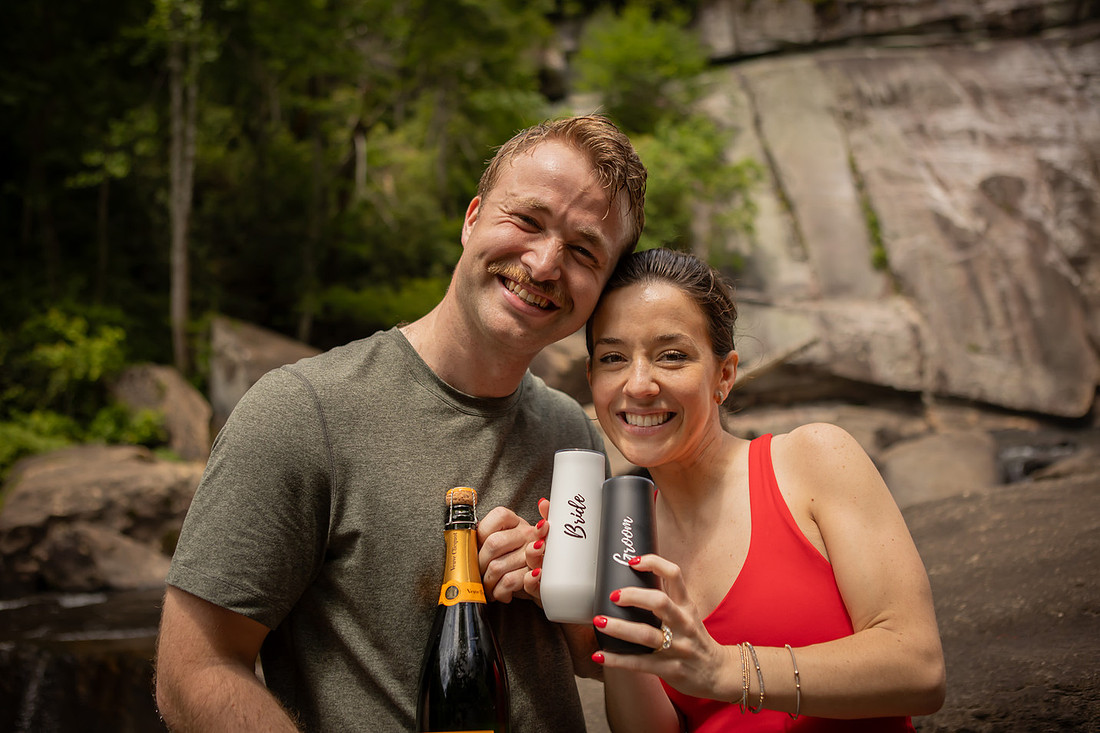 Waterfall Engagement Photos | Surprise Proposal Photographer in NC