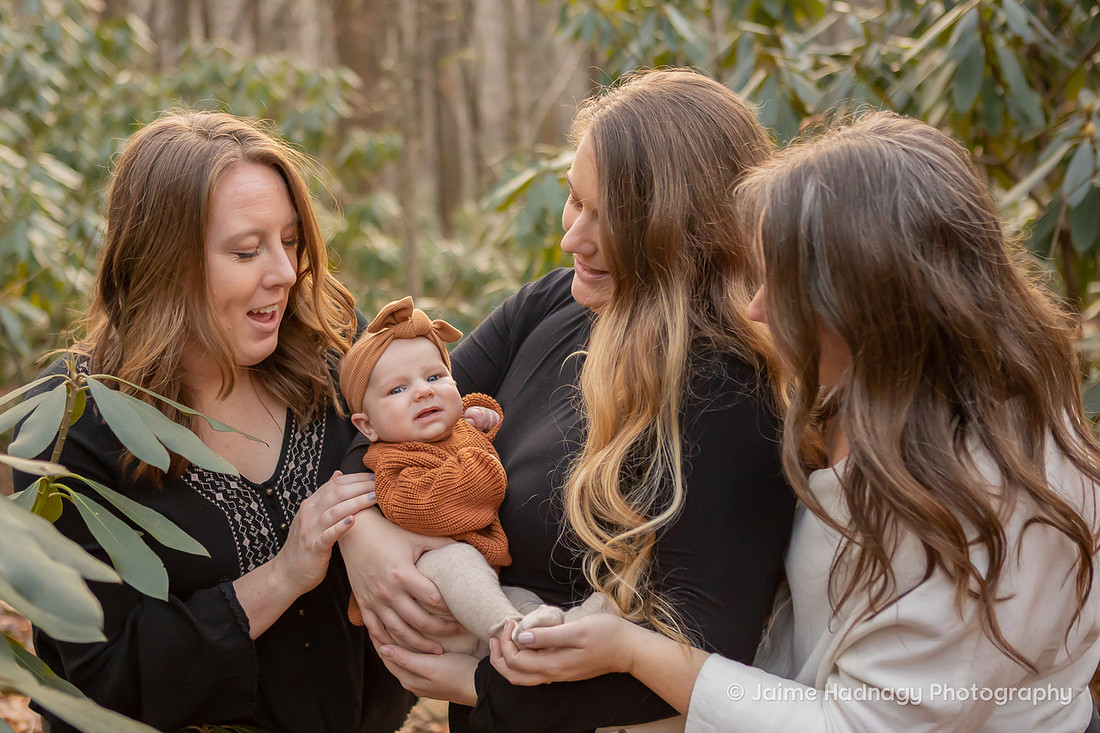 Outdoor Family Reunion Photos with Baby | Asheville Photographer