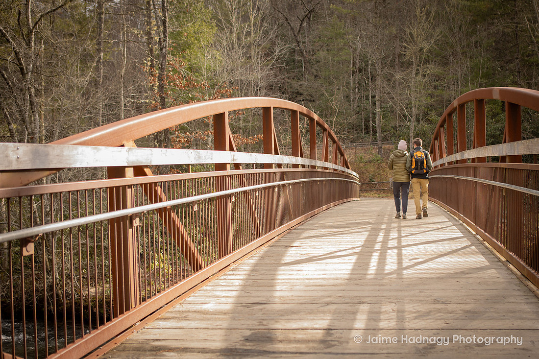 Couple Hiking In Dupont State Forest