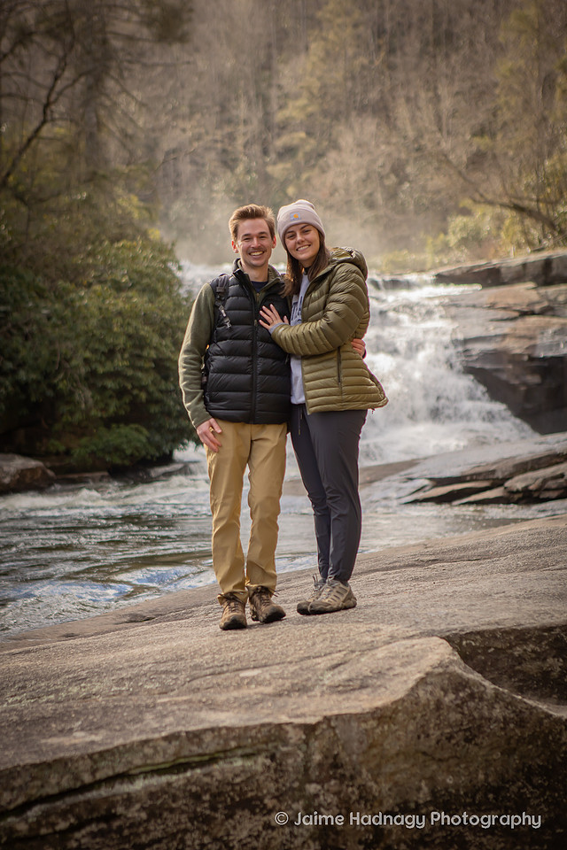 Proposal on the river on the way to Triple Falls in Brevard NC | Asheville Proposal Photographer