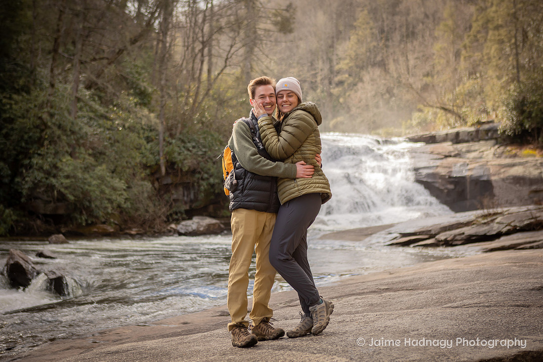 Proposal on the river on the way to Triple Falls in Brevard NC | Asheville Proposal Photographer