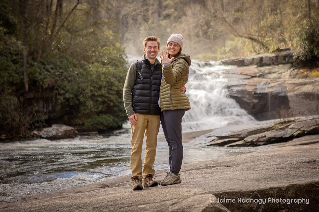 Proposal on the river on the way to Triple Falls in Brevard NC | Asheville Proposal Photographer